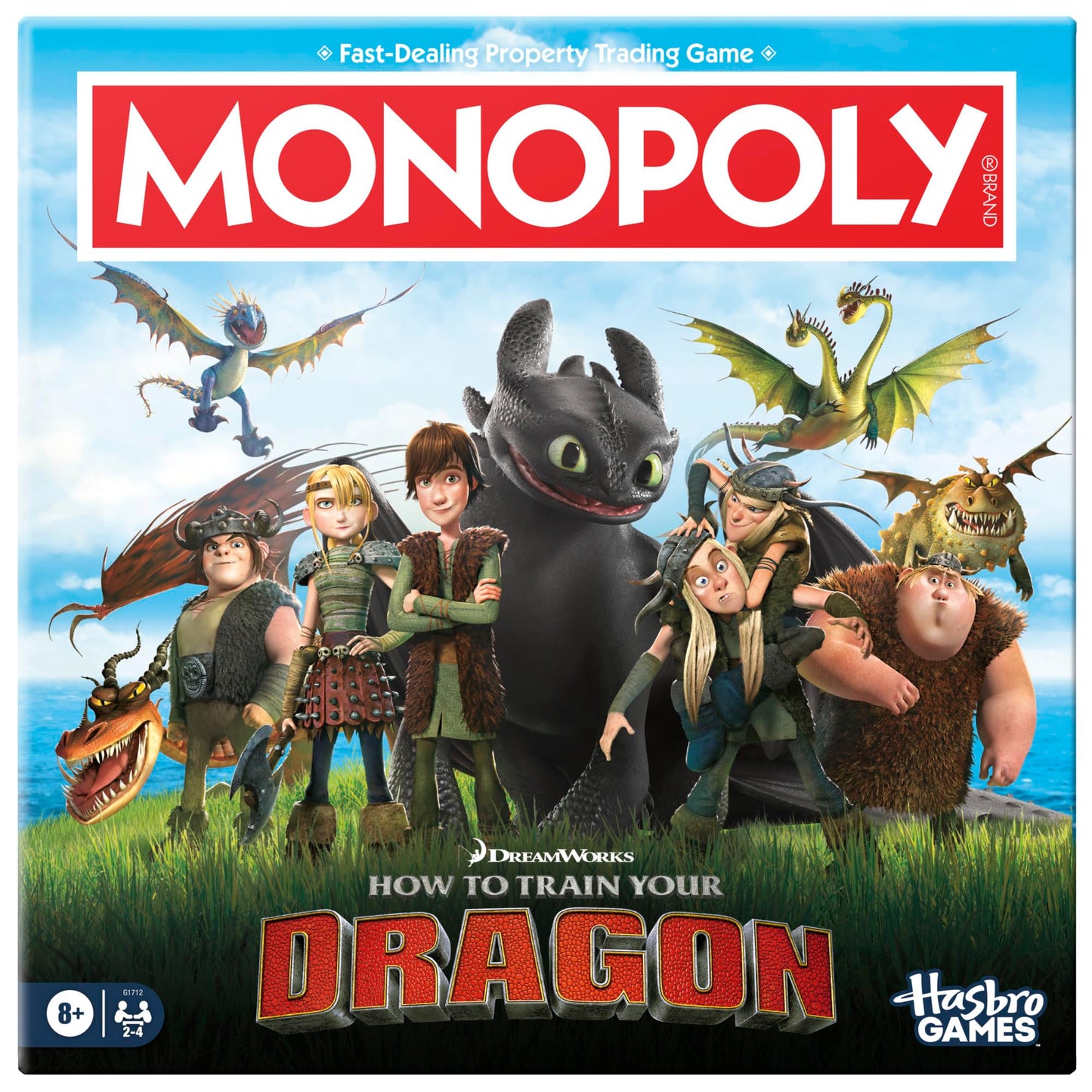 Monopoly DreamWorks How to Train Your Dragon Edition Board Game | Ages 8+ | 2 to 4 Players | 45 Mins. | Fun Family Games for Kids, Teens & Adults