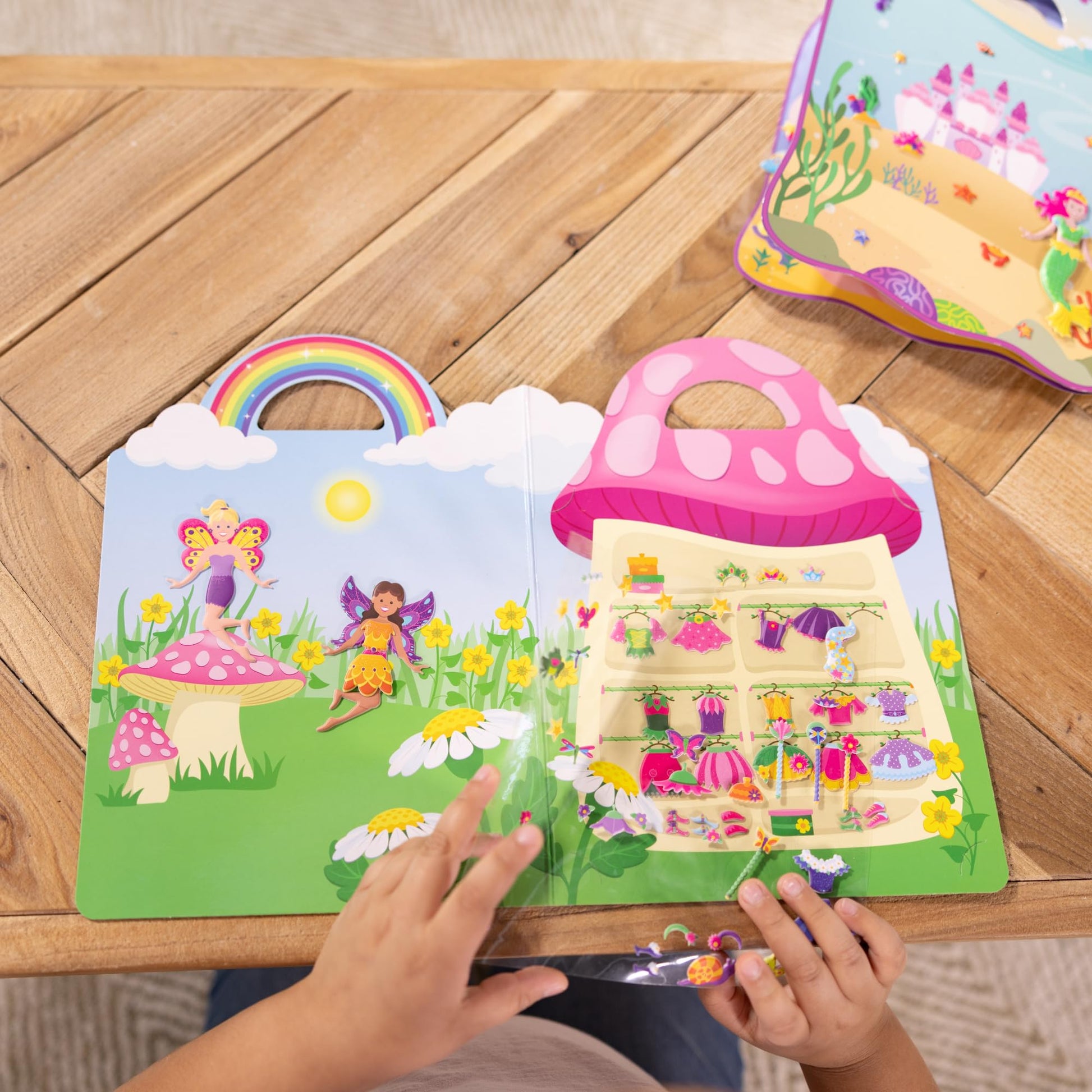 Melissa & Doug Puffy Sticker Activity Books Set of 3 - Princess, Mermaid & Fairy, with 207 Reusable Puffy Stickers and Fold-Out Scenes, Mess Free Play