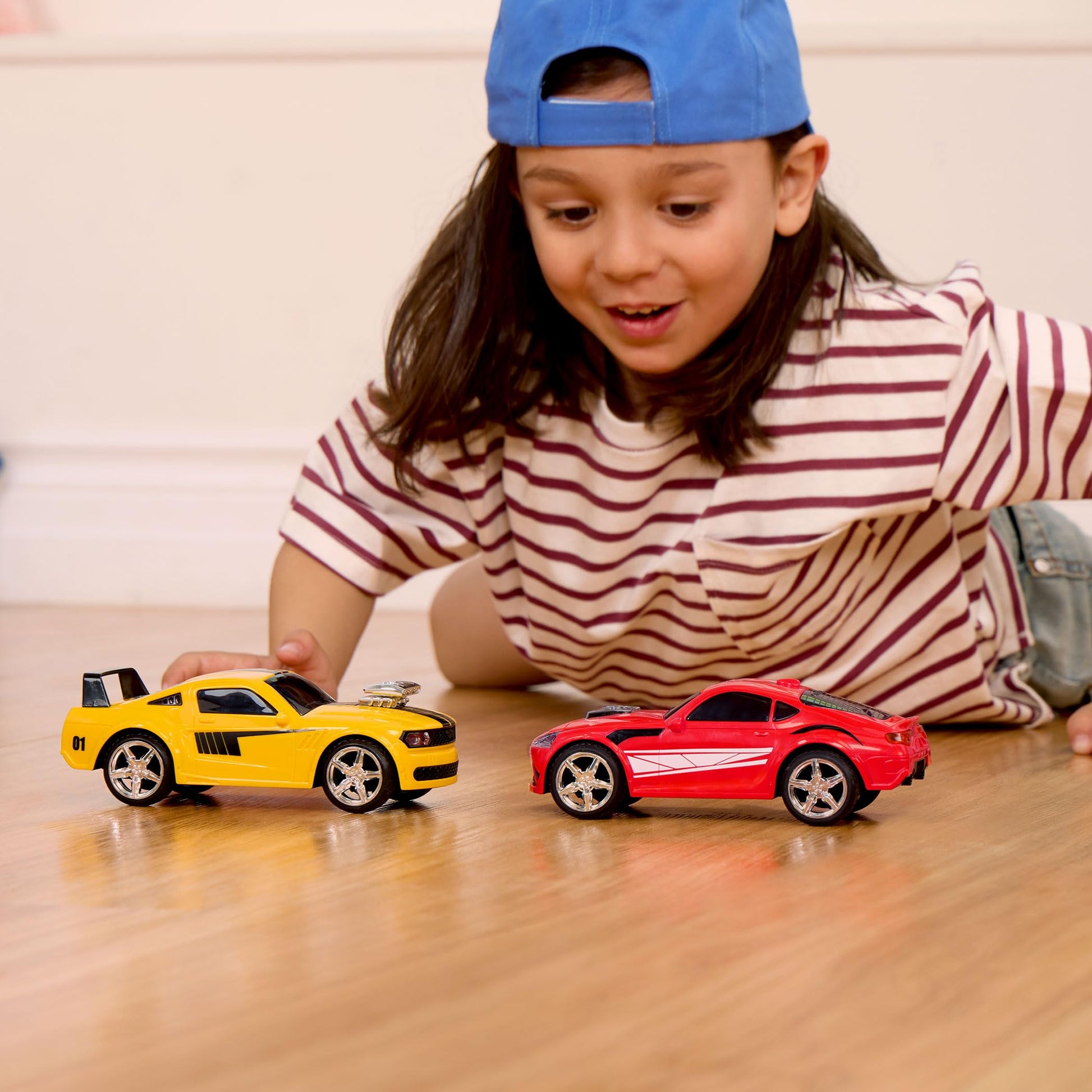 Driven by Battat Toy Race Car 2-Pack, Push & Go, Lights & Sounds, Trucks