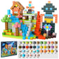 FXLYNAF Magnetic Blocks, 117-Piece 0.8in Build Astronaut Magnet Game Set, Stacking Building Blocks Cubes Magnets for Kids, STEM Sensory Creative Toys