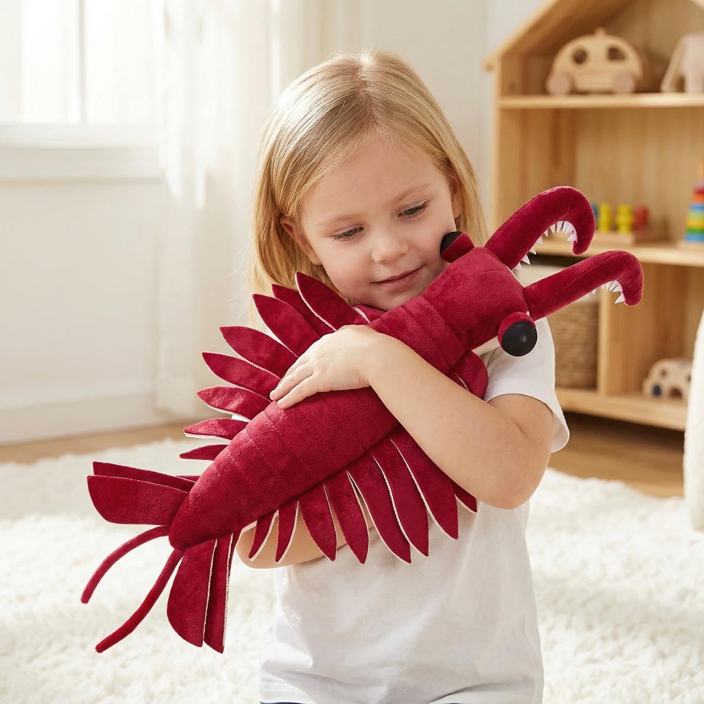 Frankiezhou Home Realistic Anomalocaris Plush Toy - Lifelike 21" Cambrian Ancient Organism Sea Creature Anomalocaris Shrimp Stuffed Animals, Creative