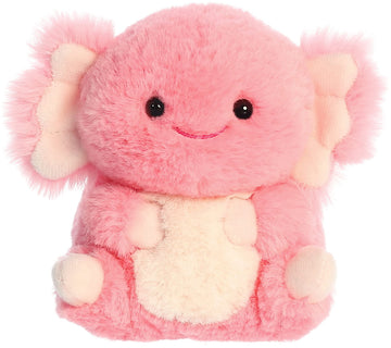 Aurora® Round Rolly Pet™ Ari Axolotl™ Stuffed Animal - Adorable Companions - On-The-Go Fun - Pink 5 Inches