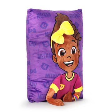 Jay Franco Snuggle Pillow - 15 Inch Kids Ultra-Soft Stuffed Plushie & Cozy Throw Pillow, Official Licensed Character Cushion, Purple - Meekah