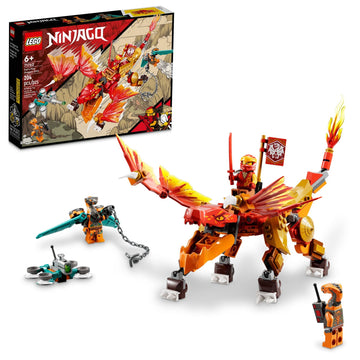 LEGO NINJAGO Kai’s Fire Dragon EVO Toy 71762 for Kids with Cobra & Boa Snake Warrior Figures and Kai Minifigure, Collectible Mission Banner Series