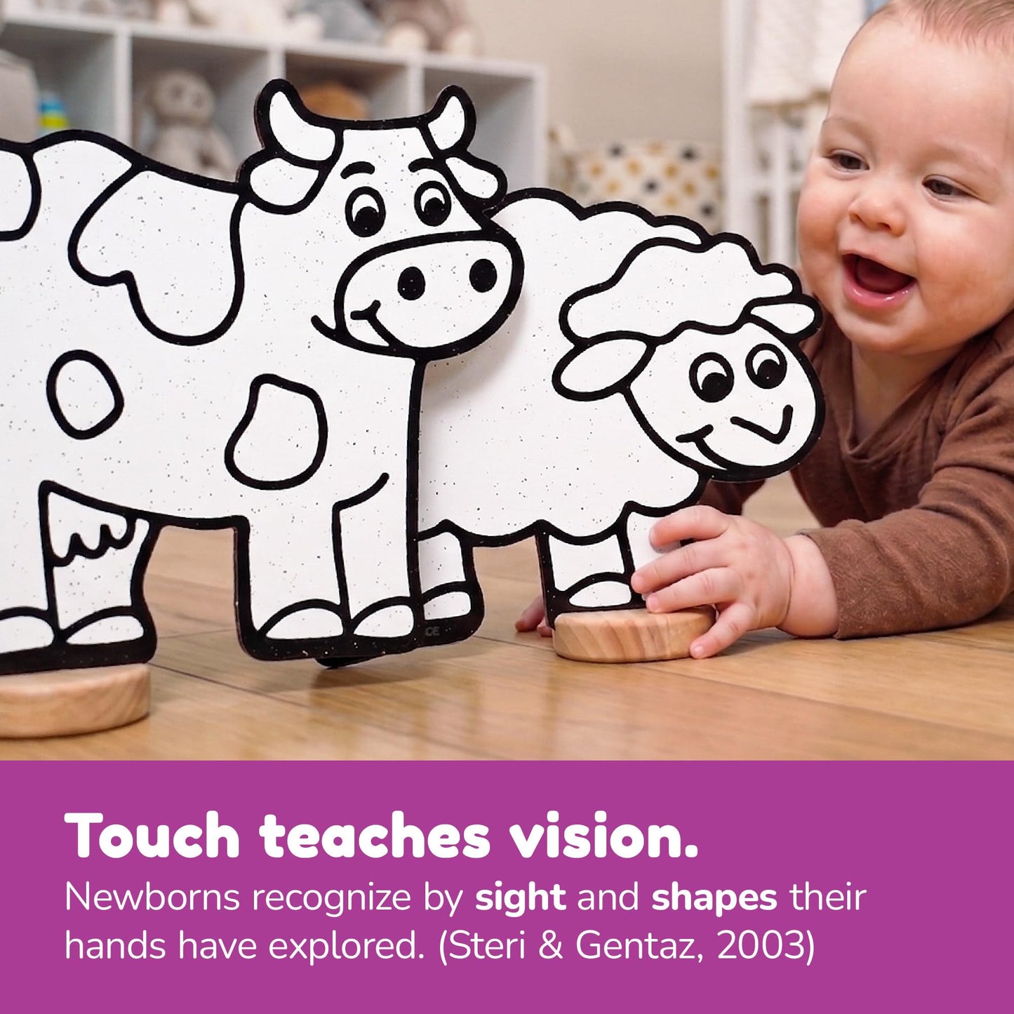 DoodleFace High-Contrast Black & White 3D Farm Animals - Builds Baby Vision Books & Cards Can't. Then Toddler Motor Skills for School. Re-Colorable
