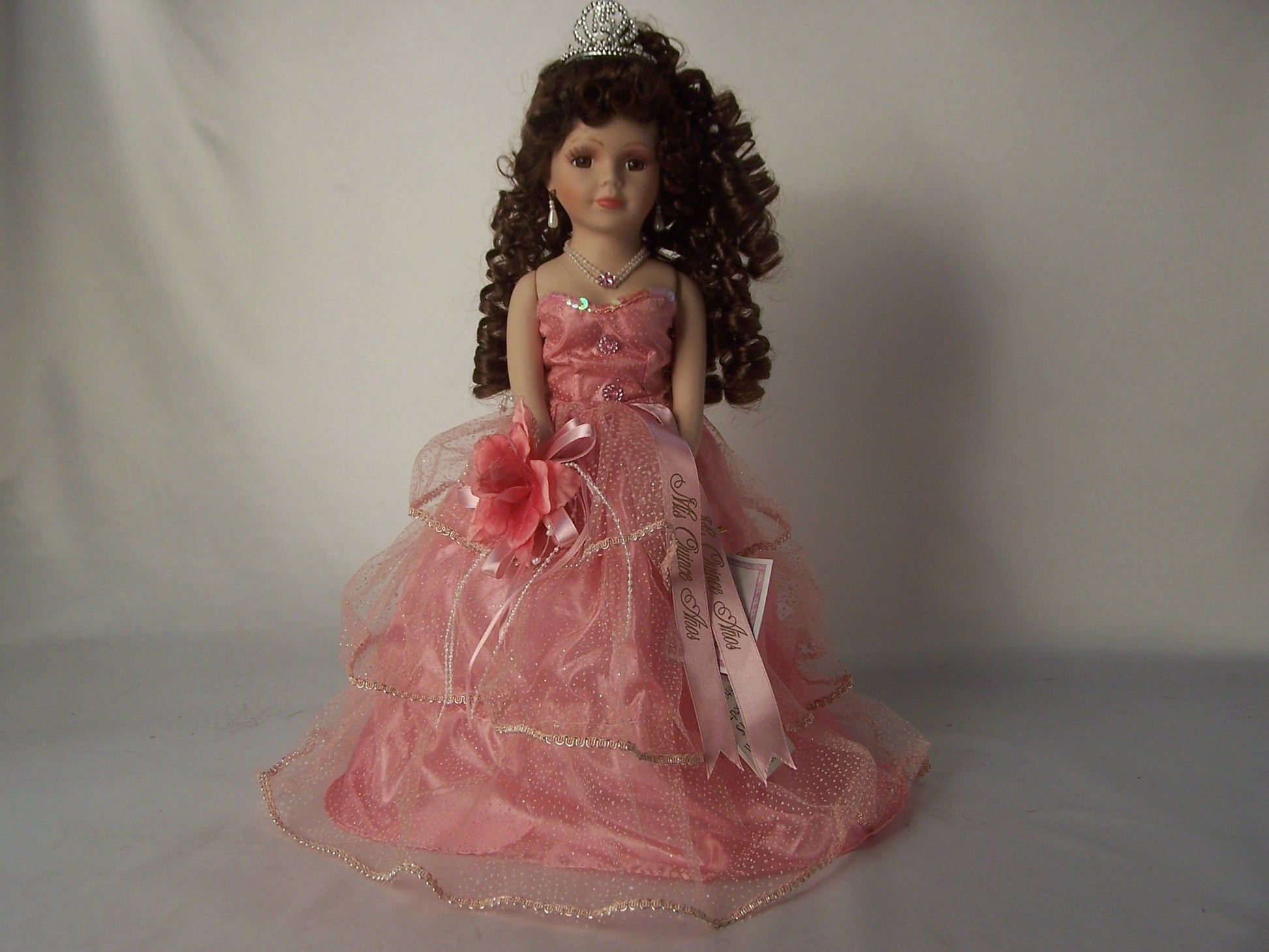 Kinnex Collections by Amanda 16” Porcelain Quinceanera Doll (Table Centerpiece)~Coral~ (KB16049-12)