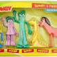 NJ Croce Gumby & Friends Bendable Action Figure Boxed Set Gumby, Pokey, Minga, Goo & Prickle Flexible and Poseable Classic Full Size Toy Set