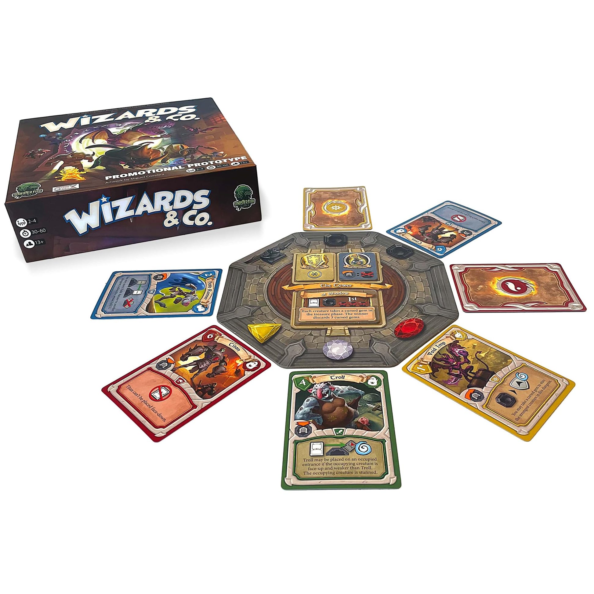 Sinister Fish Games: Wizards & Co. - Dungeon Raiding Strategy Board Game for Greedy Wizards, Fantasy, Item & Treasure Collecting, Age 14+, 2-4 Players