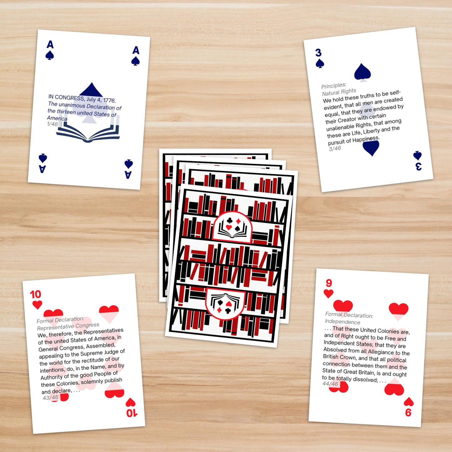 Playing Cards of Knowledge: United States Declaration of Independence Playing Cards