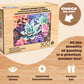 Buffalo Games - 500 Piece Wooden Jigsaw Puzzle Simple Succulents, Whimsy Cut Pieces, 26.75 x 19.75, Poster, Cloth Bag, Wooden Box, Adults 14+