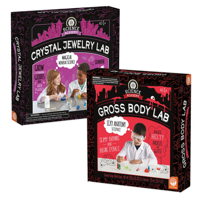 MindWare Science Academy Curious Kits (Crystal and Gross Body Labs) - Chemistry Kits for Kids