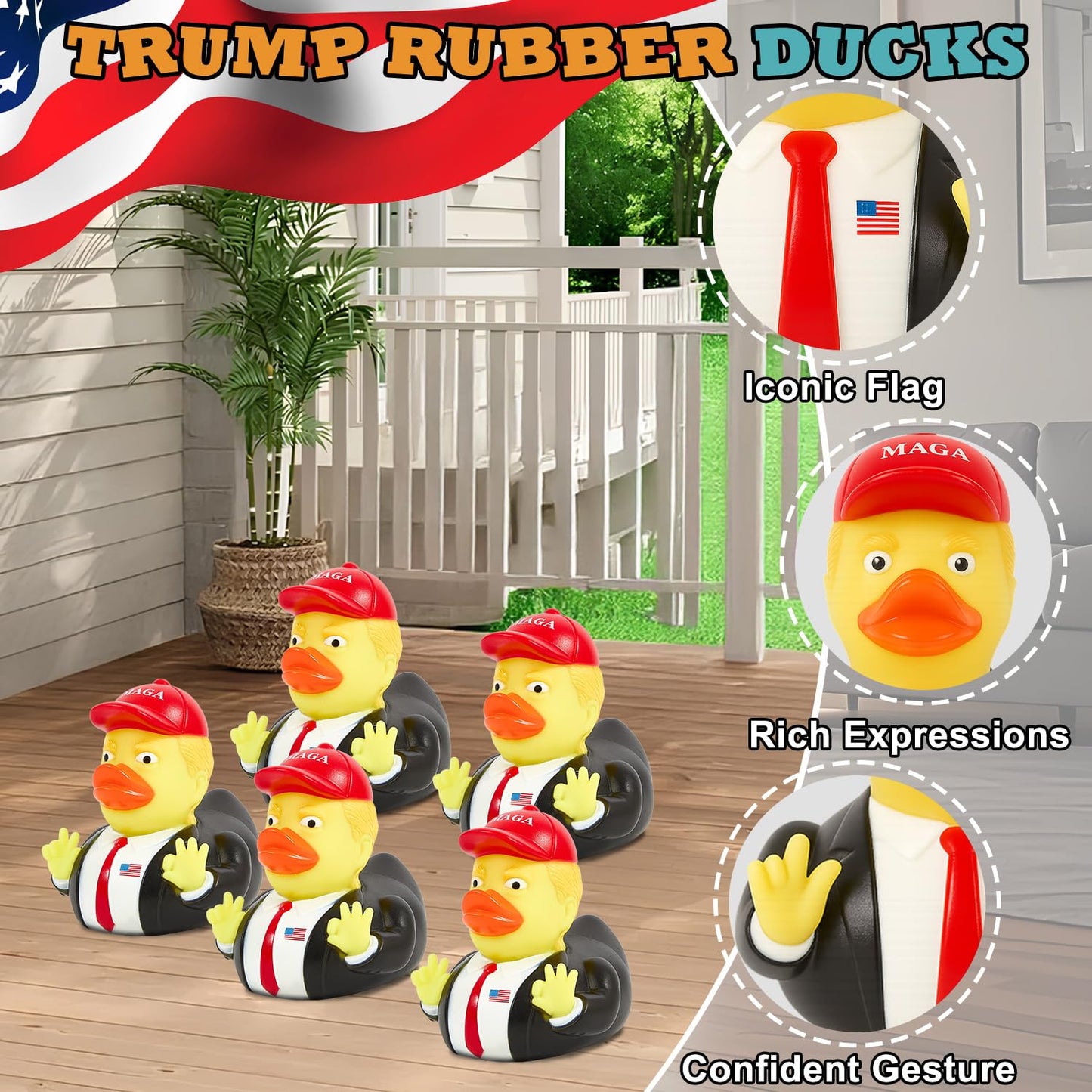 Baby Bath Toy Rubber Ducks, Squeak Ducking Funny Duckies Toy for Children Kids Baby Showers Bath Time Birthday Gifts Party Favors