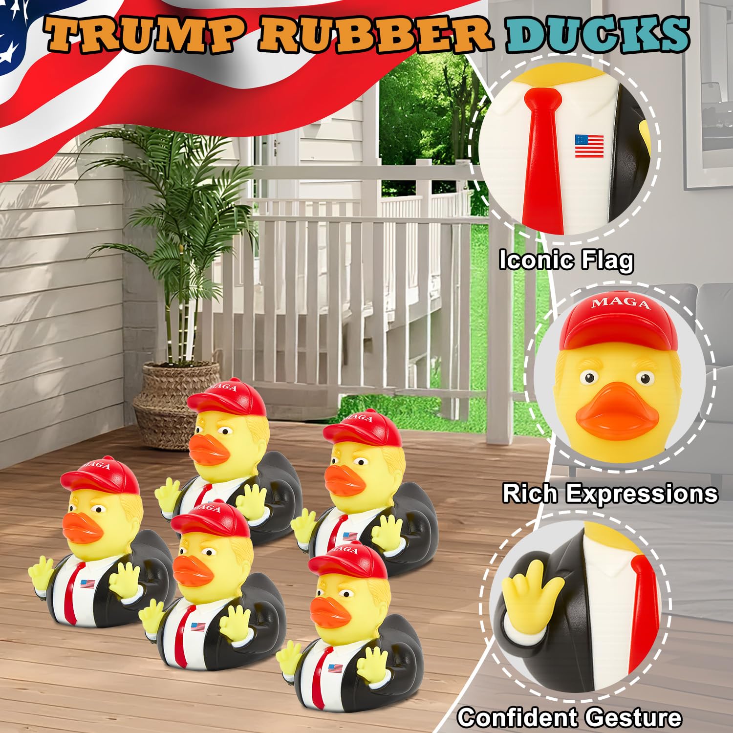 Baby Bath Toy Rubber Ducks, Squeak Ducking Funny Duckies Toy for Children Kids Baby Showers Bath Time Birthday Gifts Party Favors