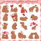 DSjuedui Romantic Capy Sticker Rolls - 2000Pcs Cute Capy with Hearts Self Adhesive Stickers for Kids, Kawaii Cartoon Animals Waterproof Decals