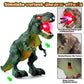 Bloolilies Dinosaur Toys, 2 Pack Electric Walking Dinosaur Toys for Kids 3-5 5-7 with LED Lights & Sounds & Roaring, Robot Dinosaur Figures for Boys