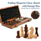 15 Inch Walnut Magnetic Chess Board Set for Adults Kids Wooden Chess, Folding Portable Travel Chess Game for Tournament Professional Beginner