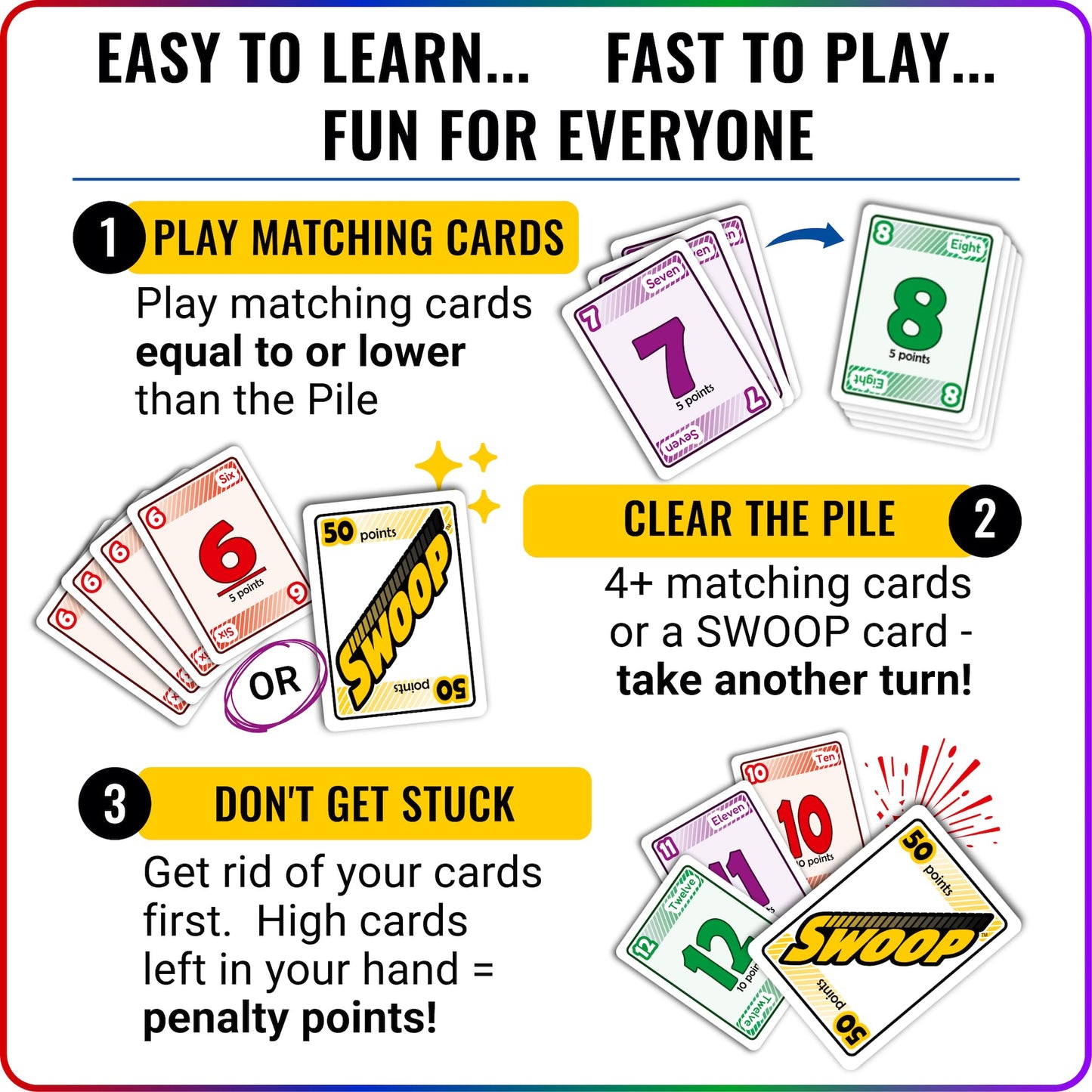 SWOOP Card Game | Family Strategy Party Game | Ages 7+ | 3-8 Players
