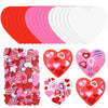 388 Pieces Valentine's Day Foam Heart Stickers Kit Includes 18 Pcs Colorful Large Foam Hearts and 370 Pcs Glitter Self-Adhesive Heart Stickers