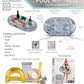 POZA Inflatable Silver Floating Cooler - Luxurious Drink Holder Filled with Sparkly Confetti, Premium Party Float with 8 Holders, Serving Bar