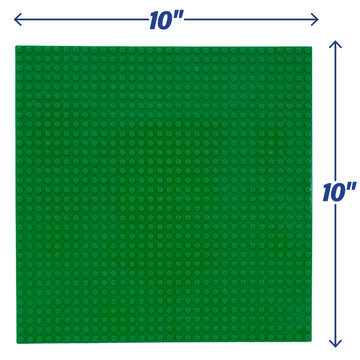 Classic Baseplates for Building Bricks - Set of 6 Large 10"x10" Building Plates (MultiColors) - Dual Connectivity, Build on Both Sides - Compatible