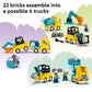 LEGO DUPLO Town 3 in 1 Construction Vehicles Toys for Toddlers - Learning & Pretend Play Set for Boys & Girls, Ages 2+ - Building Blocks for Fine
