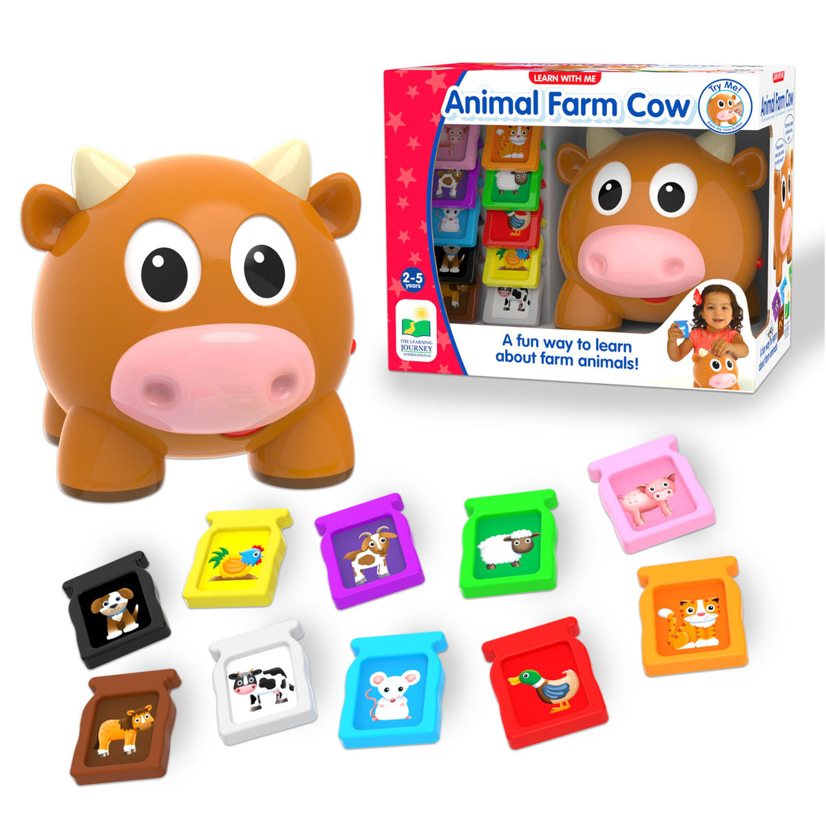The Learning Journey: Learn with Me - Animal Farm - Teaching Toddler Educational Playset - Counting and Sorting - Preschool Learning Toys & Gifts