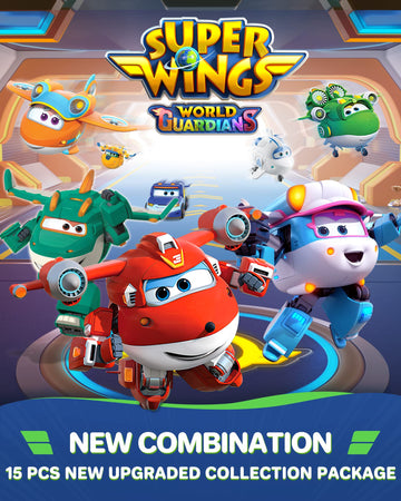 Super Wings 15-Pack Transforming Toys 2 inch Airplane Robot Mini Action Figures with Real Mobile Wheels for Kids 3 4 5 6 7 8+ Birthday Party Supplies