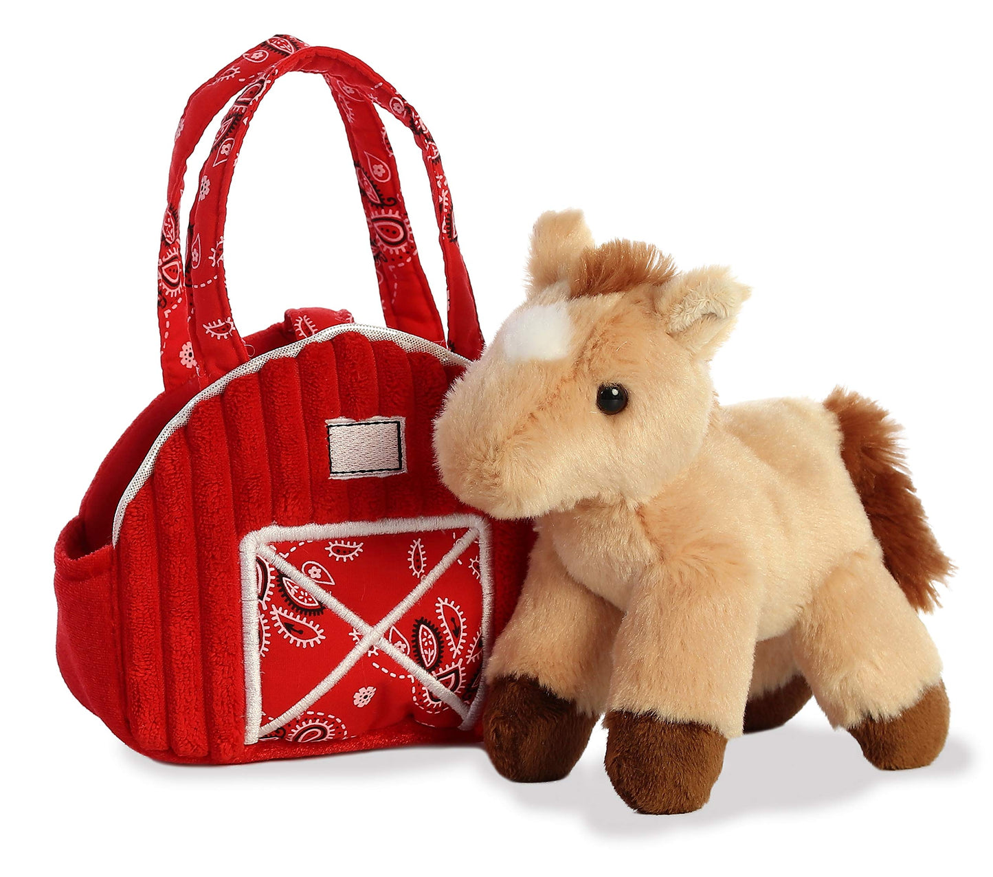 Aurora® Fashionable Fancy Pals™ Red Barn Horse Stuffed Animal - Plush with Stylish Purse for Dress Up Fun - Perfect for Kids 3+ Years, Costumes,