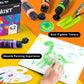 JOYIN Washable Tempera Paint Set for Kids 42PCS, Non Toxic Liquid Paint with 15 Brushes and 4 Palettes - Art Supply for Kids for Arts and Crafts