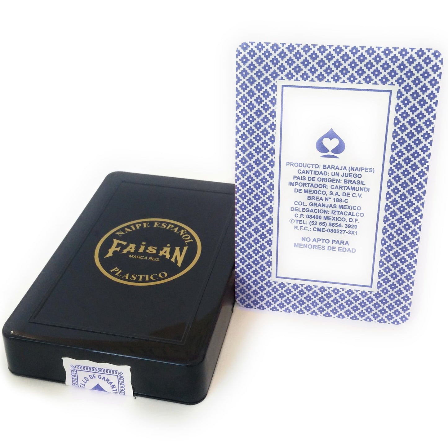 Mexican Playing Cards Naipe Spanish Style Faisan Extra Blue Color, Color Azul