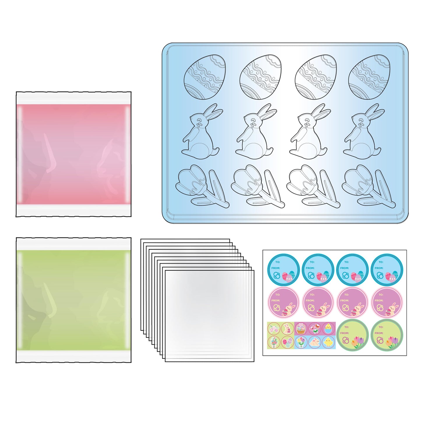Thames & Kosmos Tasty Labs Gummy Candy STEM Kit - Bunnies, Eggs & Tulips | Make Springtime-Shaped Gummy Candies, Explore Chemistry in Cooking, Easter