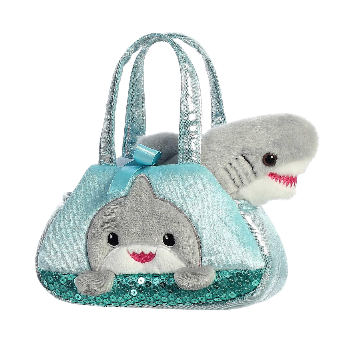 Aurora® Fashionable Fancy Pals™ Peek-A-Boo™ Shark Stuffed Animal - Plush with Stylish Purse for Dress Up Fun - Perfect for Kids 3+ Years, Costumes