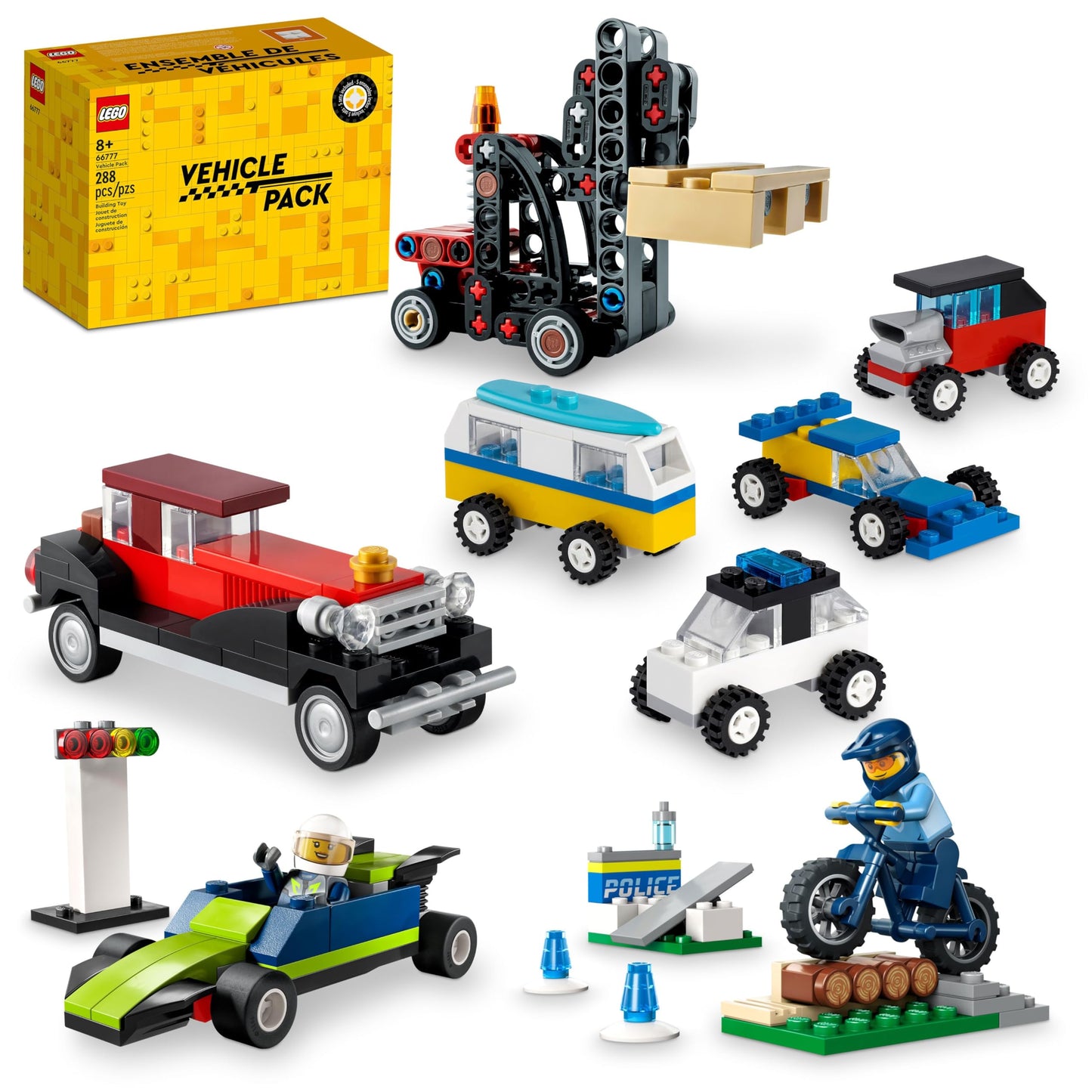 LEGO Creator Vehicle Pack 66777 Collectible Car Set with Buildable Car Toys, Great Party Favors for Goodie Bags or Stocking Stuffers for Boys, Girls
