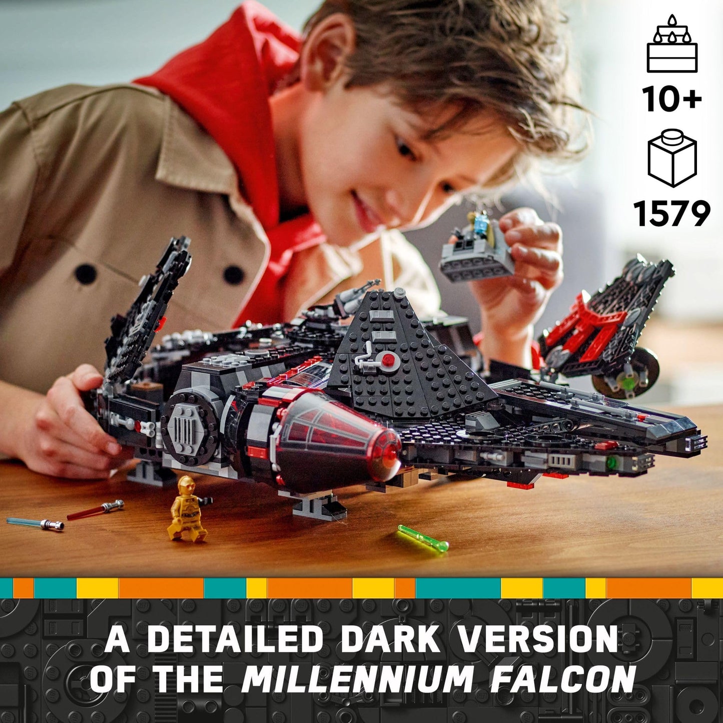 LEGO Star Wars The Dark Falcon Buildable Starship - Star Wars Toy Set for Boys and Girls - Collectible Millenium Falcon Toy with 6 Minifigures -