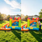 Inflatable Water Slide Bounce House, 10x10 Large Bouncy Castle with Climbing Wall, Splash Pool, Water Cannon & Blower, Heavy Duty Backyard Water Park
