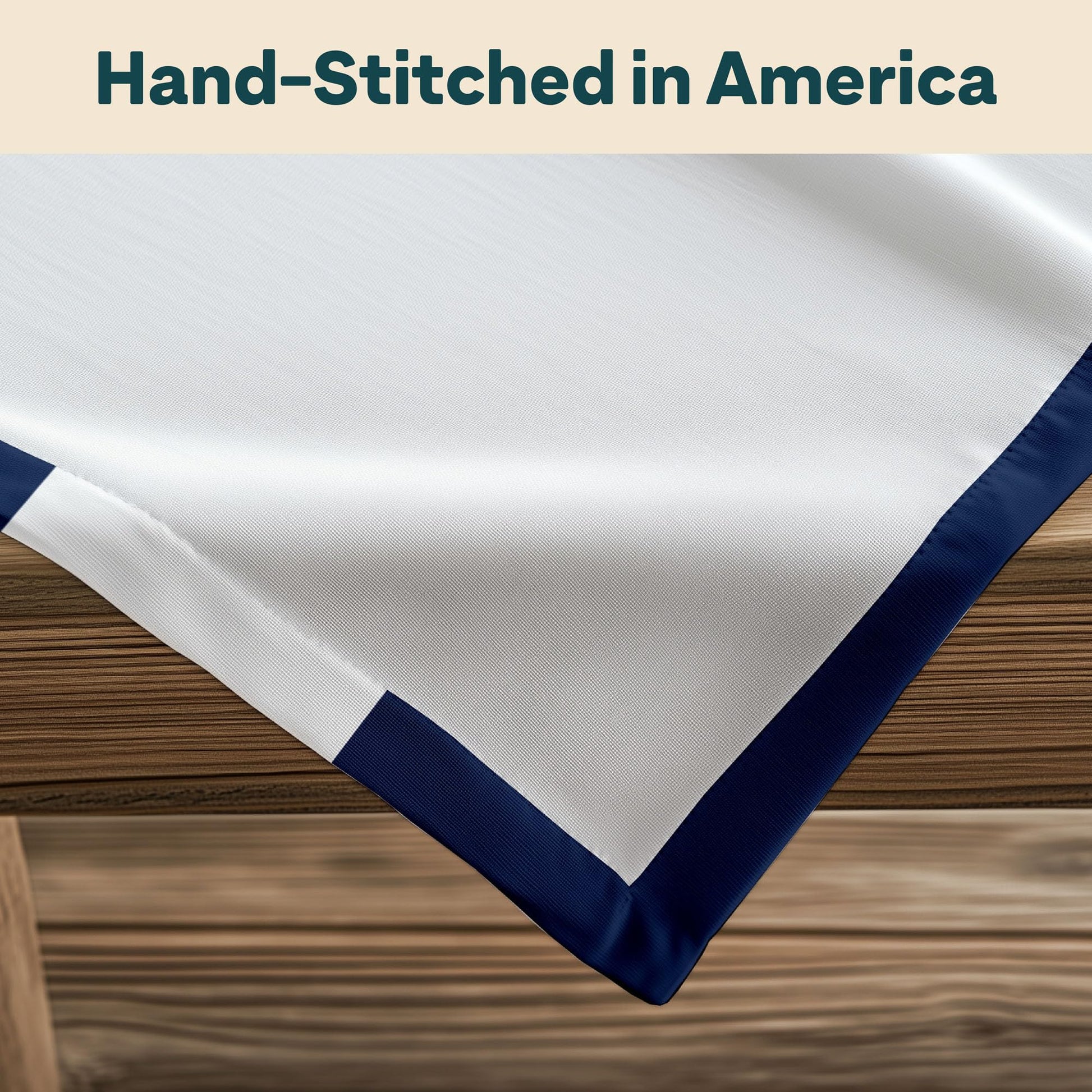 Fabric Textile Products | Navy and White Striped Tablecloth | Cabana Rectangular Tablecloth | 60" x 104" | Machine Washable and Stain-Resistant