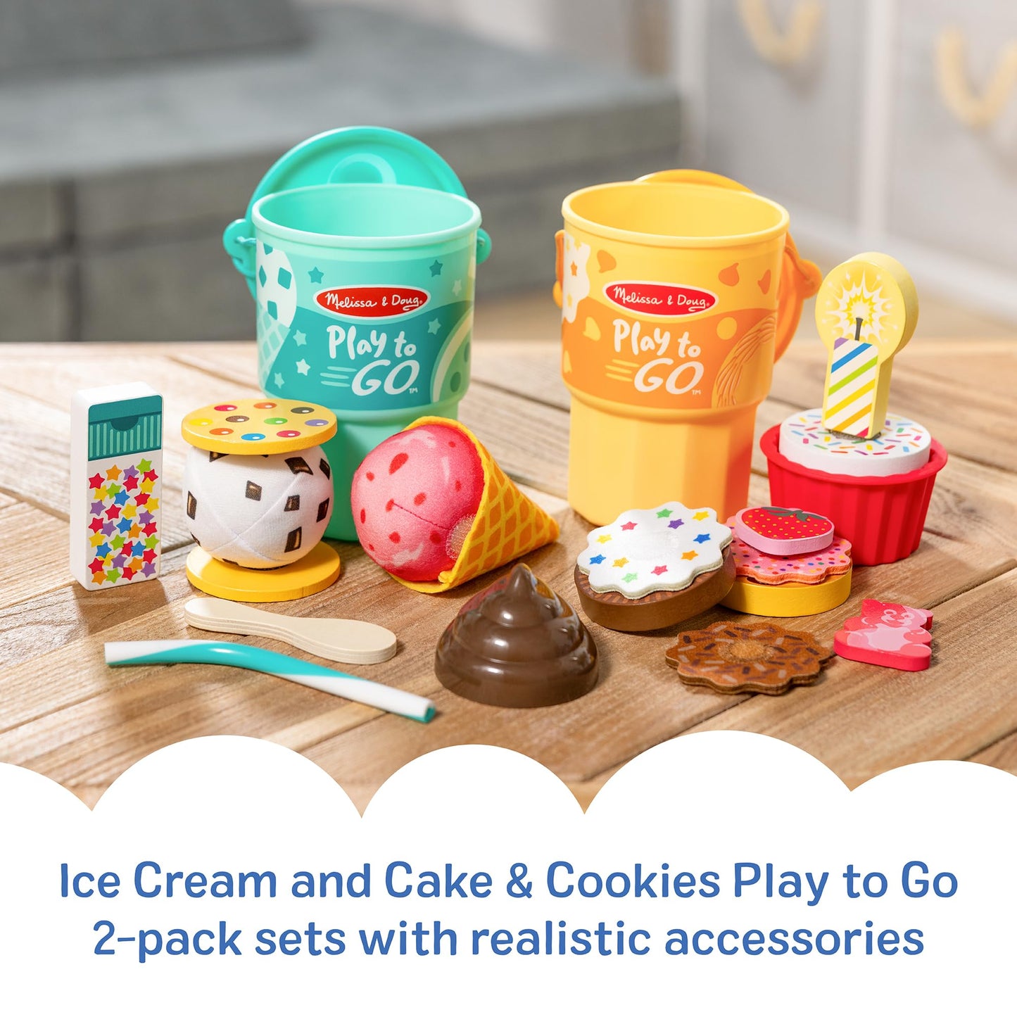 Melissa & Doug Play to Go Food Cups 2-Pack Toy Bundle