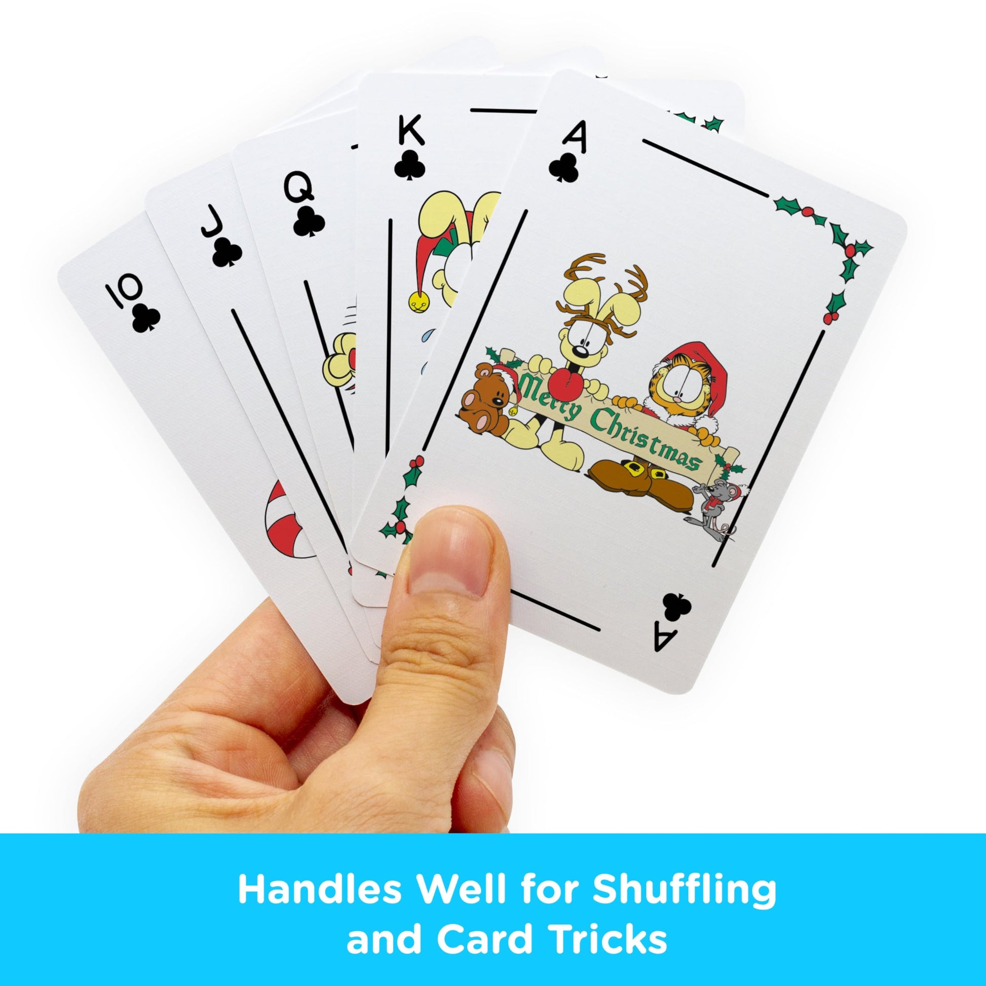 AQUARIUS Garfield Playing Cards - Christmas Themed Deck of Cards for Your Favorite Card Games - Officially Licensed Garfield Merchandise