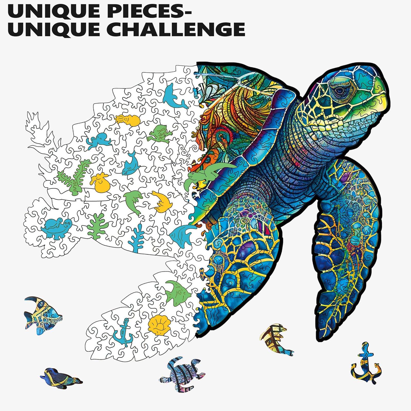 Mys Aurora Wooden Puzzles, Sea Turtle Jigsaw Puzzles 200 Pieces