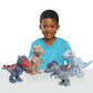 JURASSIC WORLD Blue 7-inch Small Plush Dinosaur, Velociraptor, Stuffed Animal, Kids Toys for Ages 3 Up by Just Play