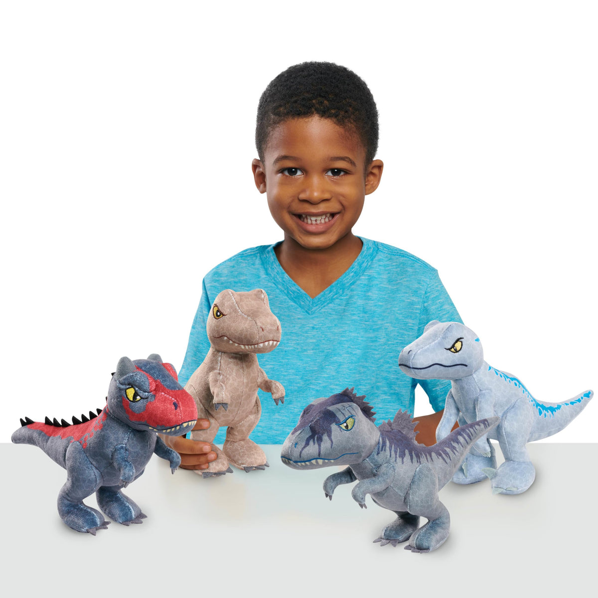 JURASSIC WORLD Blue 7-inch Small Plush Dinosaur, Velociraptor, Stuffed Animal, Kids Toys for Ages 3 Up by Just Play