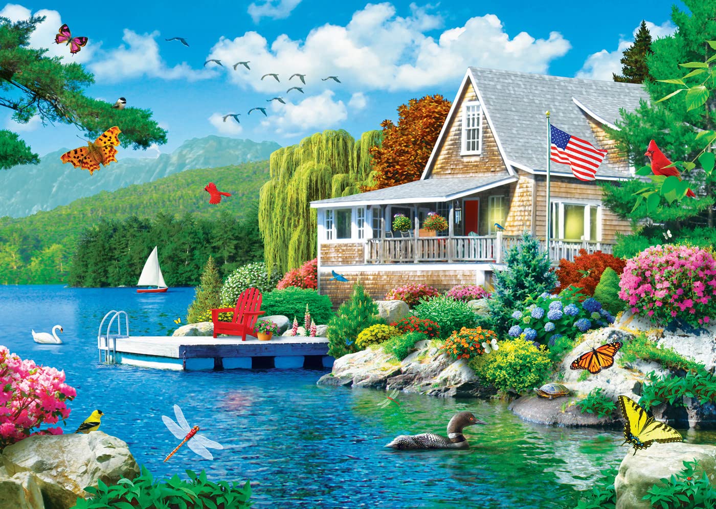 MasterPieces 3000 Piece Jigsaw Puzzle for Adults, Family, Or Youth - Lakeside Memories - Manufacturer Defect - 32"x45"