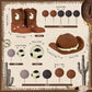 16PCS Cowboy Cake Topper Cowboy Hat and Boot Balls Cake Decorations Western Cowboy Birthday Baby Shower Party Decorations (Brown)