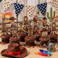 48pcs Cowboy Boots Cupcake Toppers Cowboy Cowgirl Western Rodeo Cupcake Toppers Western Cake Decorations for Rodeo Birthday Party Decorations Cowgirl