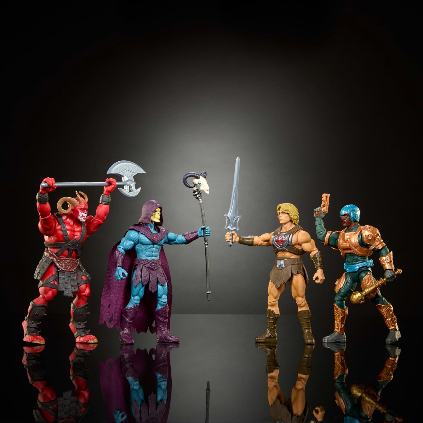 Masters of the Universe Action Figure Toy 4 Pack, He-Man, Skeletor, Man-at-Arms, and Exclusive Goat Man, 5.5 Inch 2026 Movie Accurate, 14 Posable