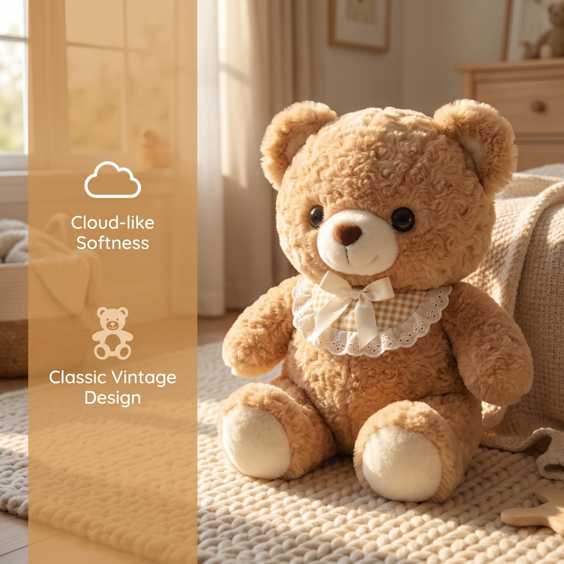 YUKOUQIAN Bear Stuffed Animal Cute Plush Doll Toy 8 inch for Girls Boys Christmas(Moka Bear)