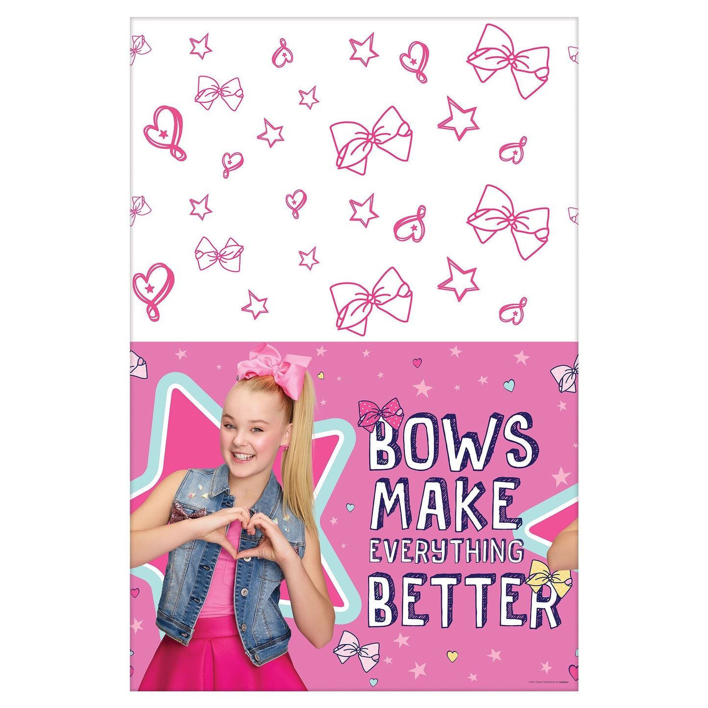 amscan JoJo Siwa Paper Table Cover - 54" x 96", 1 Pc