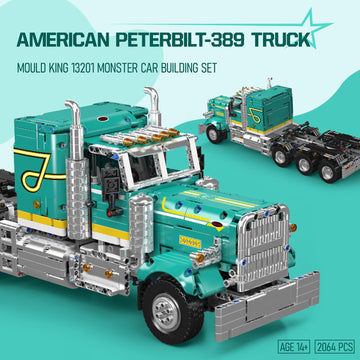 Mould King 13201 Semi Truck Building Set, APP & RC Control Mobile Tow Truck Model Kit, Assembly STEM Trailer Vehicle Building Block Set, Collectible