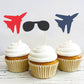 Fighter Party Cupcake Topper,Airplane themed Birthday Party Decorations