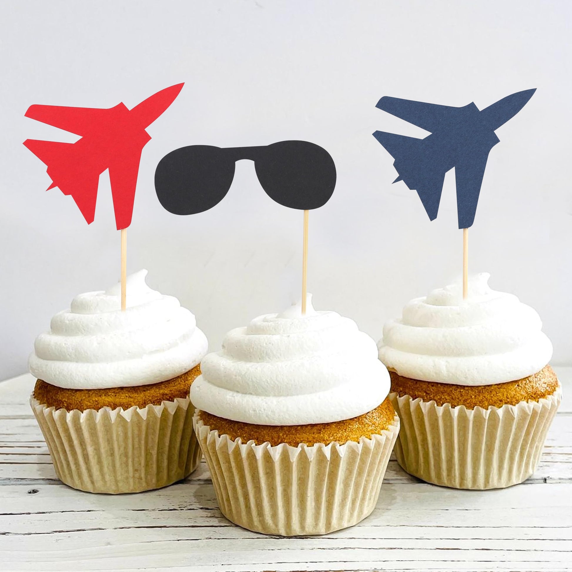 Fighter Party Cupcake Topper,Airplane themed Birthday Party Decorations